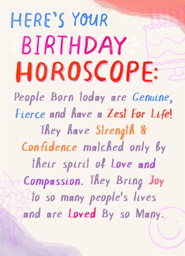 Funny Birthday Card - “Birthday Horoscope” from CardFool.com